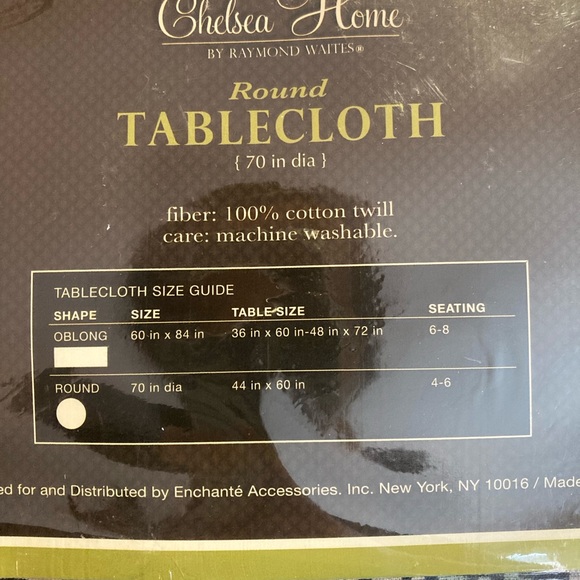 NWTS ROUND TABLECLOTH 70’ - Picture 4 of 5